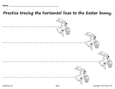 FREE Printable Easter Bunny Line Tracing Worksheets!