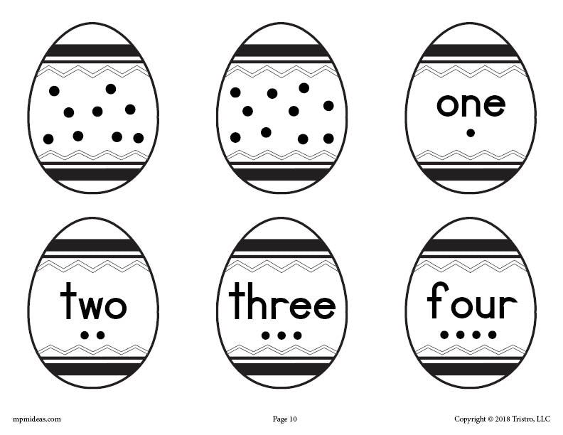Printable Easter Matching Game & Activity Numbers 1-10!