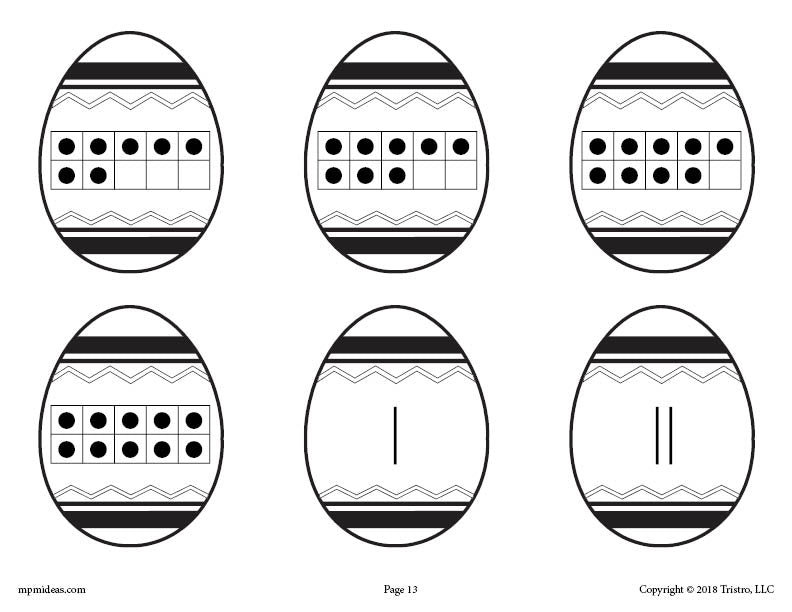 Printable Easter Matching Game & Activity Numbers 1-10!