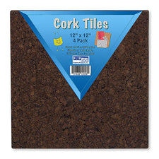 Dark Cork Tiles, 4 Pack