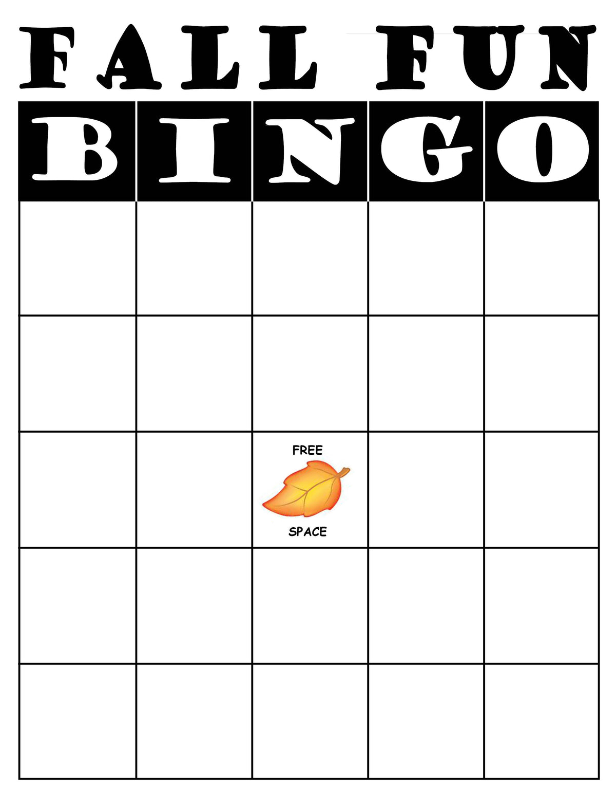 FREE Printable Fall Bingo Game!