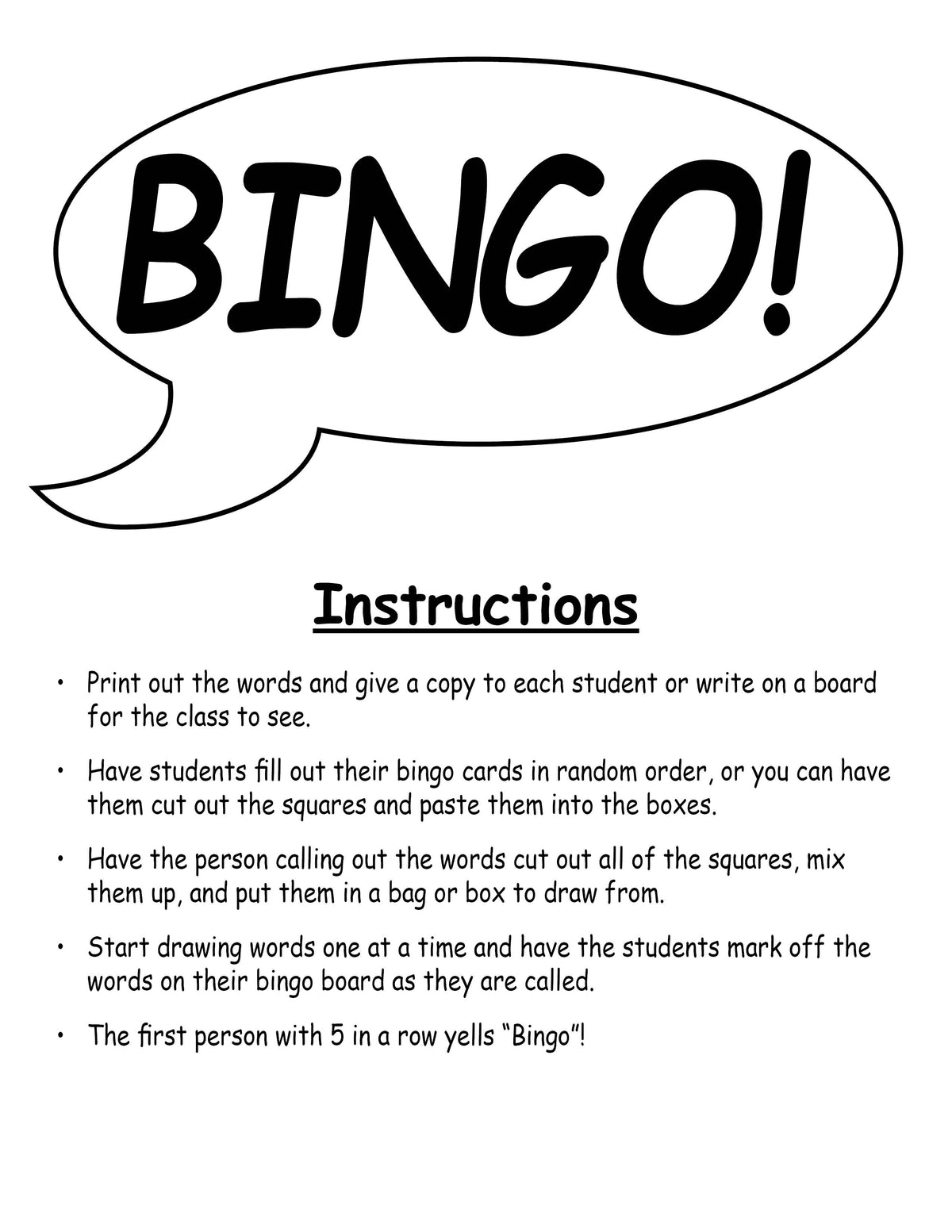 FREE Printable Fall Bingo Game!