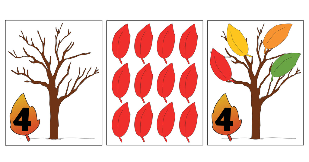 Fall Leaf Counting Activity for Kids Numbers 1-10!