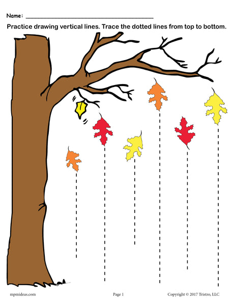 FREE Printable Fall Line Tracing Worksheets!