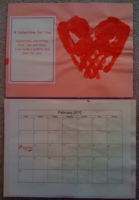 Hand Print Calendar: February