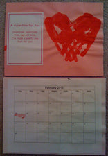 Hand Print Calendar: February