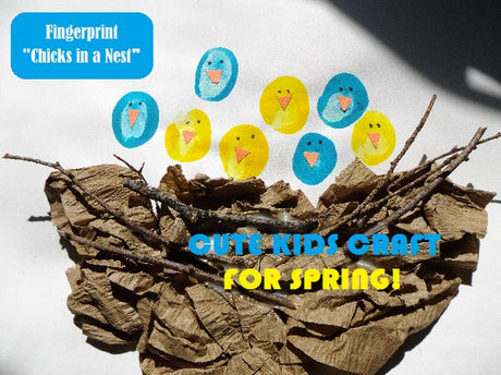 Fingerprint Chicks in a Nest Craft