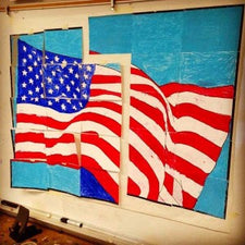 American Flag Mural - Veteran's Day Bulletin Board Idea