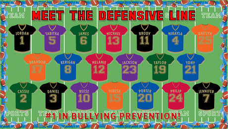 Meet the Defensive Line! - Football Themed Anti-Bullying Display