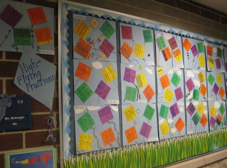 Reaching New Heights with Fractions - Math Bulletin Board & Craft