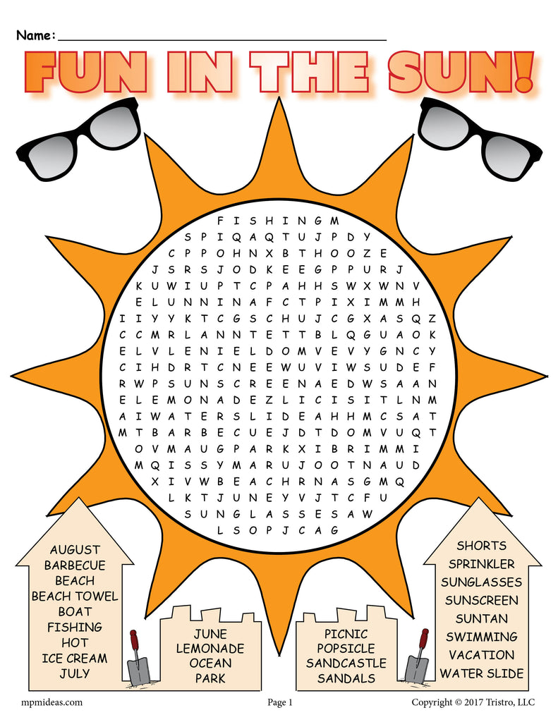 Printable Summer Word Search!