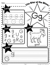 FREE Letter G Worksheet: Tracing, Coloring, Writing & More!