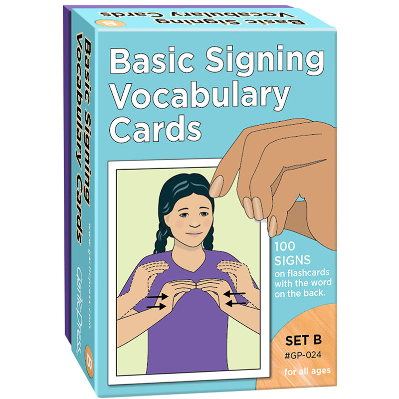 Basic Signing Vocabulary Cards Set B, 100 Pack
