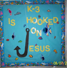 We're Hooked On Jesus! - Ocean Themed Bible School Display