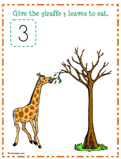 Giraffe Play Dough Counting Mat