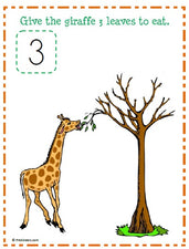 Giraffe Play Dough Counting Mat