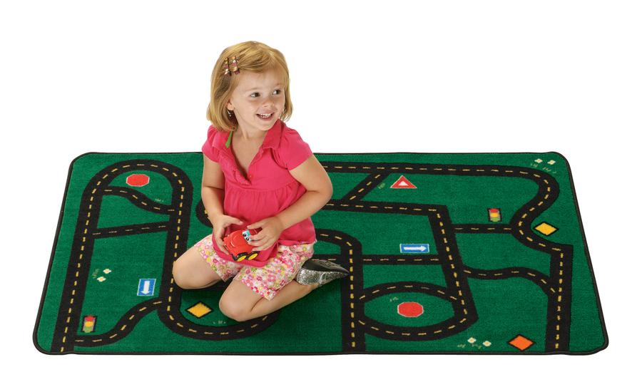 Go-Go Driving Road KID$ Value Discount Play Room Rug, 3' x 4'6" Rectangle