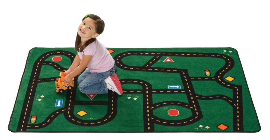 Go-Go Driving Road KID$ Value Discount Play Room Rug, 4' x 6' Rectangle