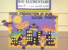 "Good Character Is Our Super Power!" Superhero Bulletin Board