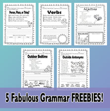 5 Fabulous Grammar FREEBIES!!