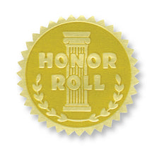 Gold Embossed Certificate Seals, Honor Roll