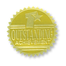 Gold Embossed Certificate Seals, Outstanding Achievement