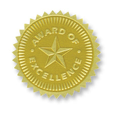 Gold Embossed Certificate Seals, Award of Excellence