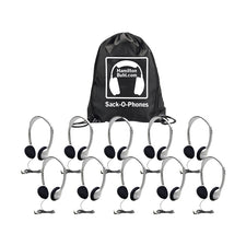 Sack-O-Phones, 10 HA2 Personal Headsets, Foam Ear Cushions in a Carry Bag