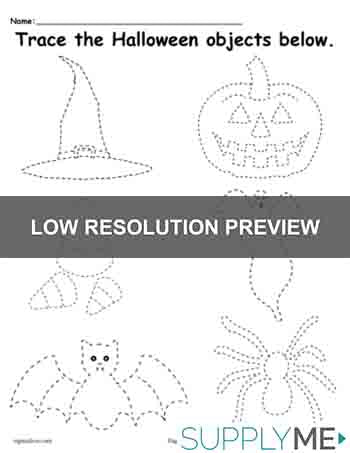 Printable Halloween Tracing Worksheet!