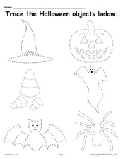 FREE Printable Halloween Tracing Worksheet!