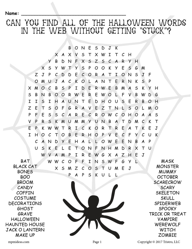 Free Printable Halloween Word Search Puzzles For Adults BEST GAMES 