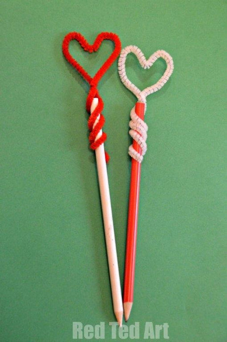 DIY Heart Pencil Toppers for Valentine's Day!
