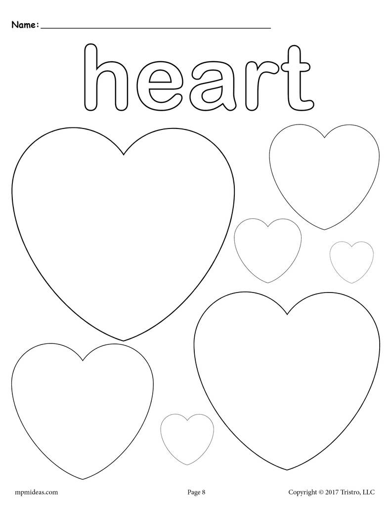 8 Heart Worksheets: Tracing, Coloring Pages, Cutting & More!