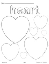 8 Heart Worksheets: Tracing, Coloring Pages, Cutting & More!