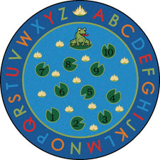 Hip Hop to the Top Frog Alphabet Classroom Circle Time Rug, 6' Round