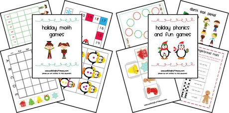 Winter Math & Phonics Game Printables