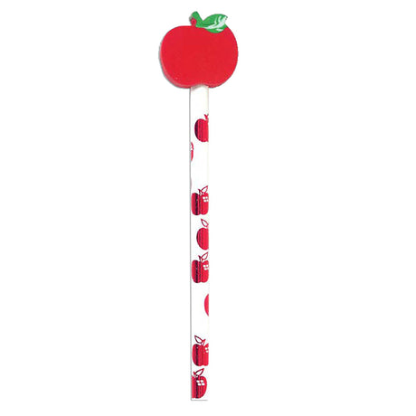 Pencil & Eraser Toppers, Apples - 36 Pack
