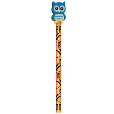 Pencil & Eraser Toppers, Owls - 36 Pack