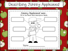 Johnny Appleseed Day - Describing Words & Dice Games!