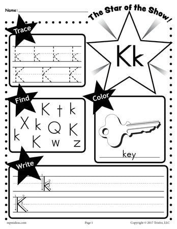 letter k worksheets pdf