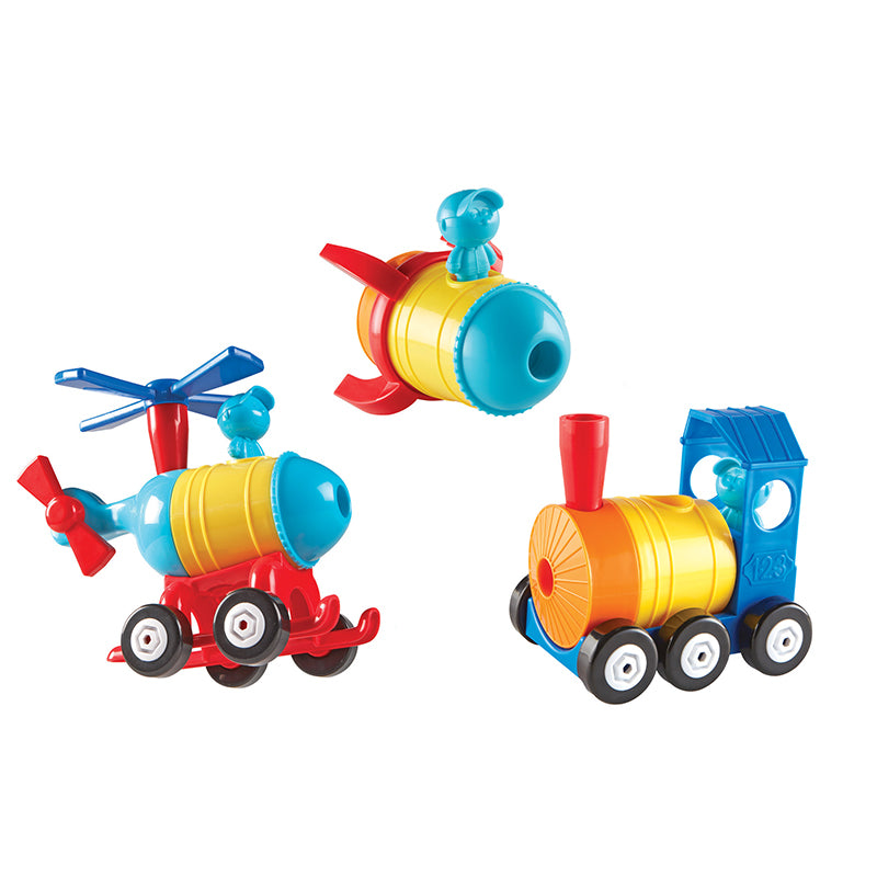 1-2-3 Build It!™ Rocket-Train-Helicopter