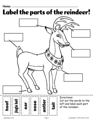 "Label the Reindeer" (2 Printable Versions)!