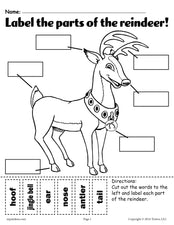 "Label the Reindeer" (2 Printable Versions)!
