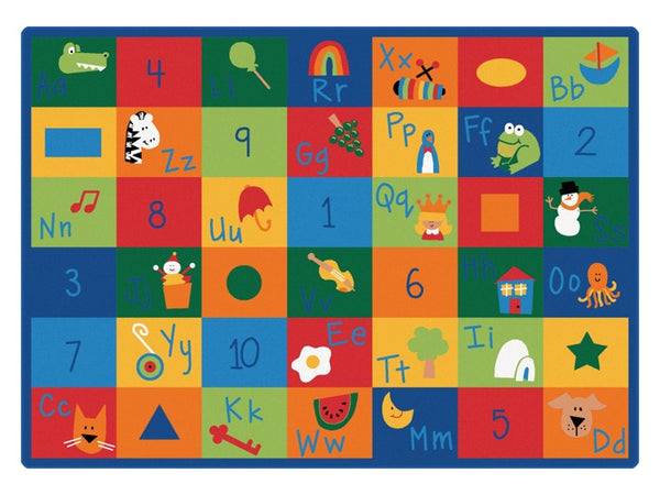Carpets for Kids Learning Blocks Alphabet & Numbers Classroom Rug, 5'10 ...