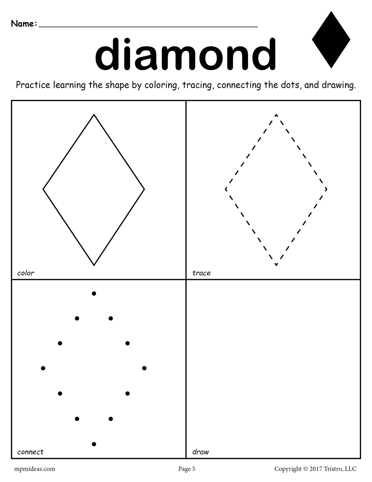 diamond template printable free