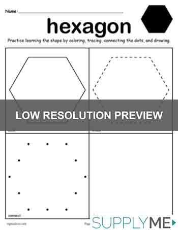 Hexagon Shape Worksheet: Color, Trace, Connect, & Draw!