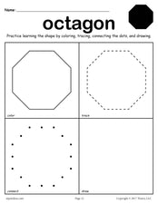 FREE Octagon Shape Worksheet: Color, Trace, Connect, & Draw!