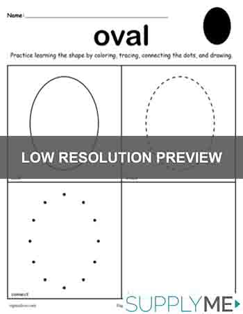 Oval Shape Worksheet: Color, Trace, Connect, & Draw!