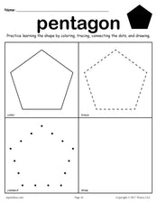 FREE Pentagon Shape Worksheet: Color, Trace, Connect, & Draw!