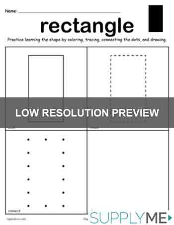 Rectangle Shape Worksheet: Color, Trace, Connect, & Draw!